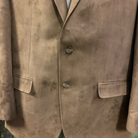Men's Tan Chaps 42R Faux Suede Blazer - Picture 4 of 11
